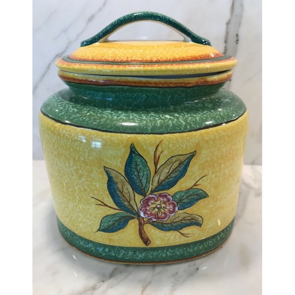 ITALIAN HANDMADE PAINTED FRUIT BISCOTTI JAR NEW! - Picture 8 of 14
